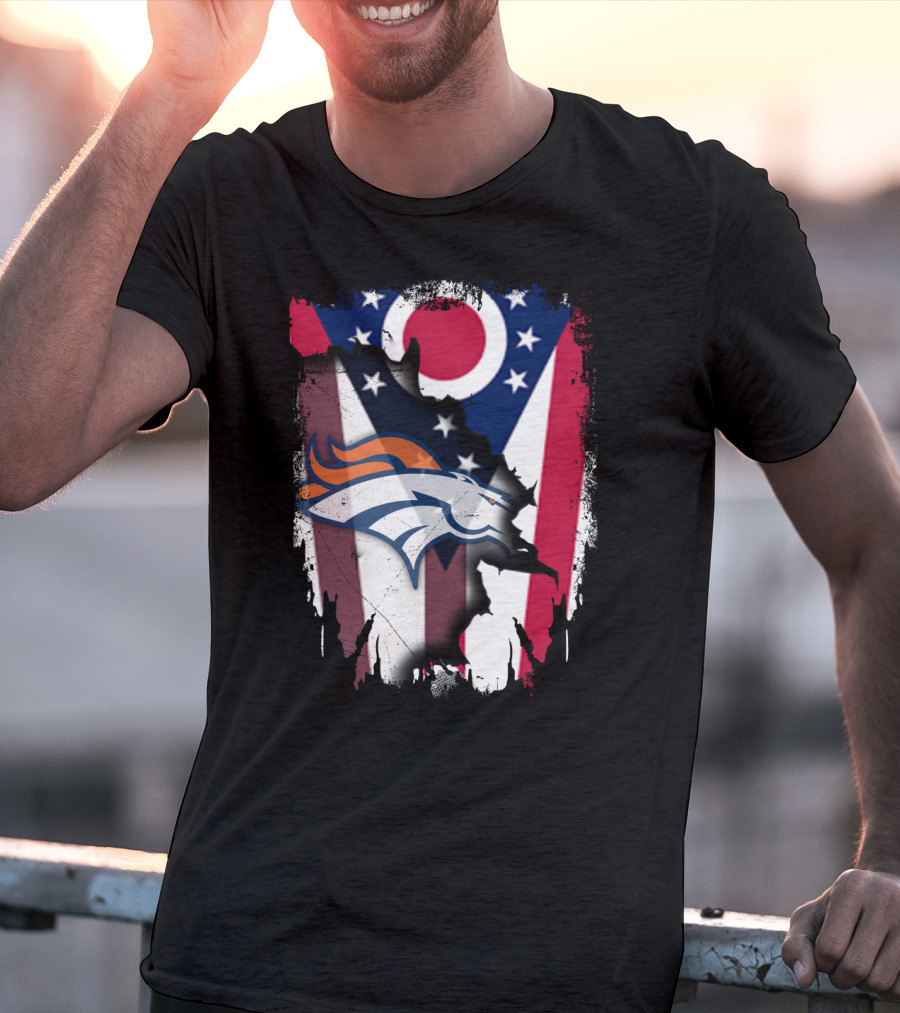 Together Ohio Flag With Broncos T-Shirt