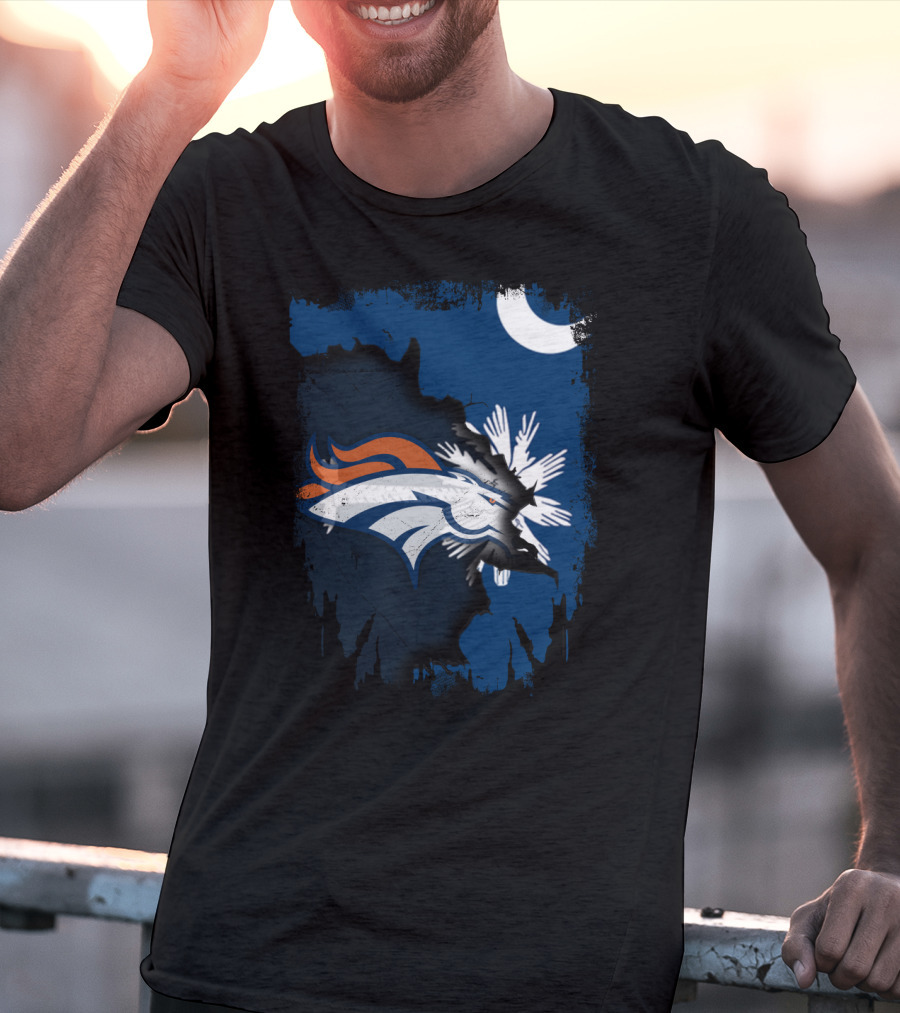 Together With Broncos In South Carolina Palmetto And Crescent T-Shirt