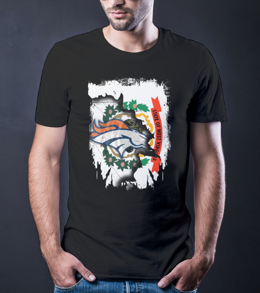 State Of West Virginia Broncos Logo Together T-Shirt