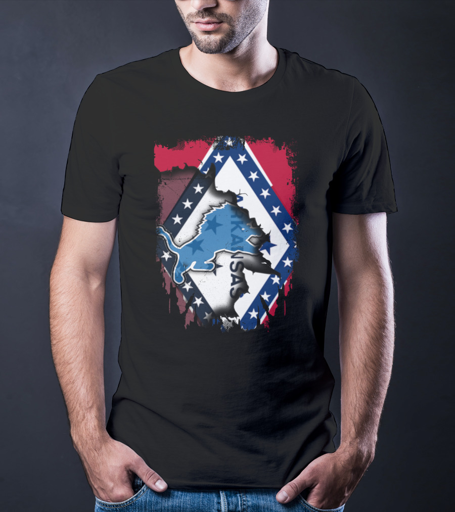 Arkansas Flag With Lions And Stars Iconic T-Shirt