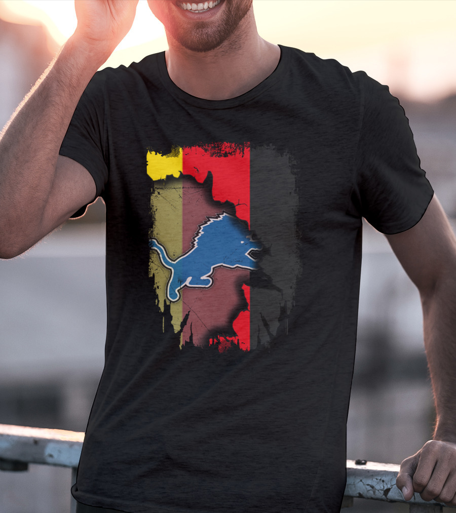 Together Germany Flag With Blue Lions T-Shirt