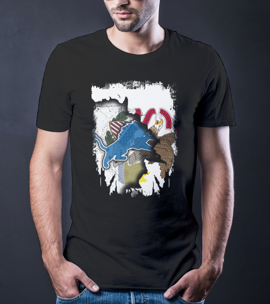 Detroit Lions Meet Illinois State Seal Strength Unity T-Shirt