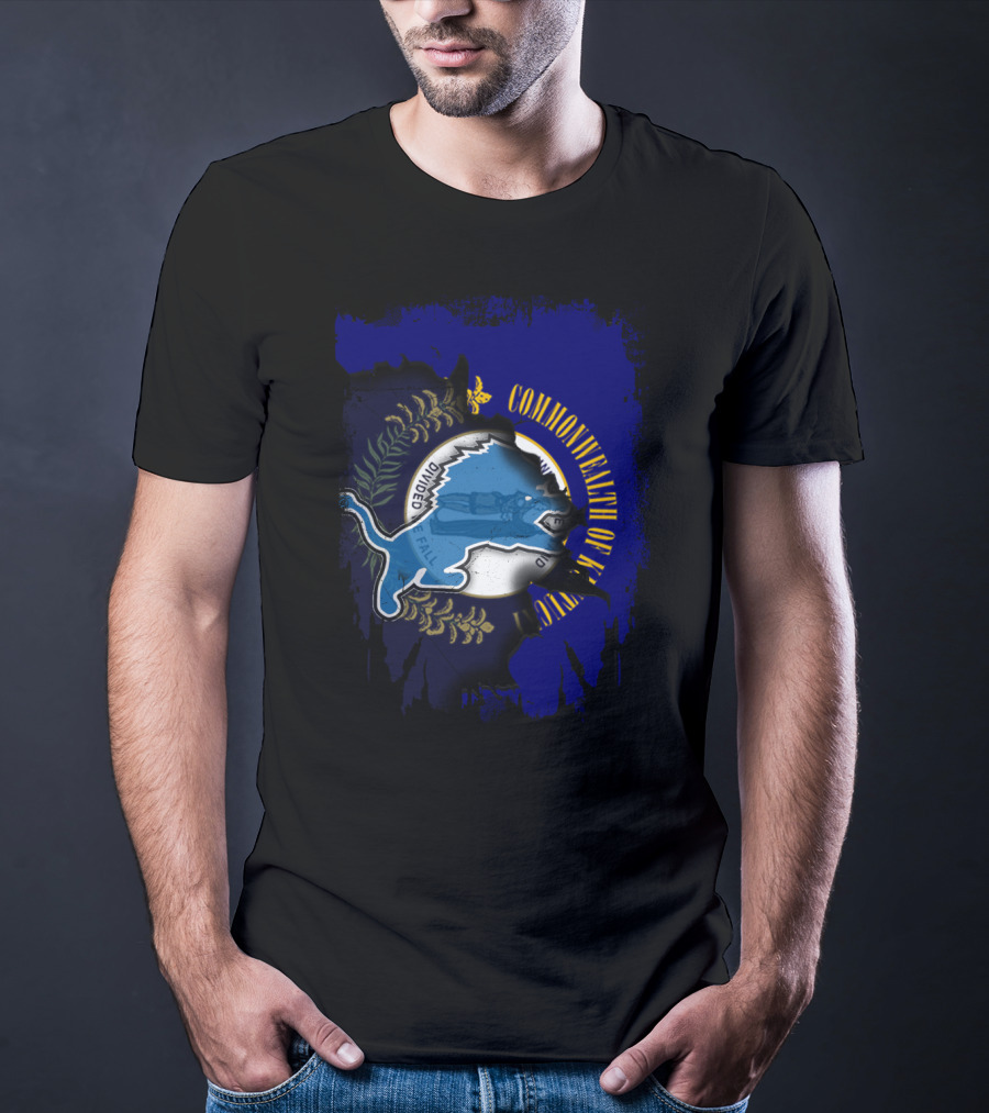 Commonwealth Of Kentucky United With Detroit Lions T-Shirt