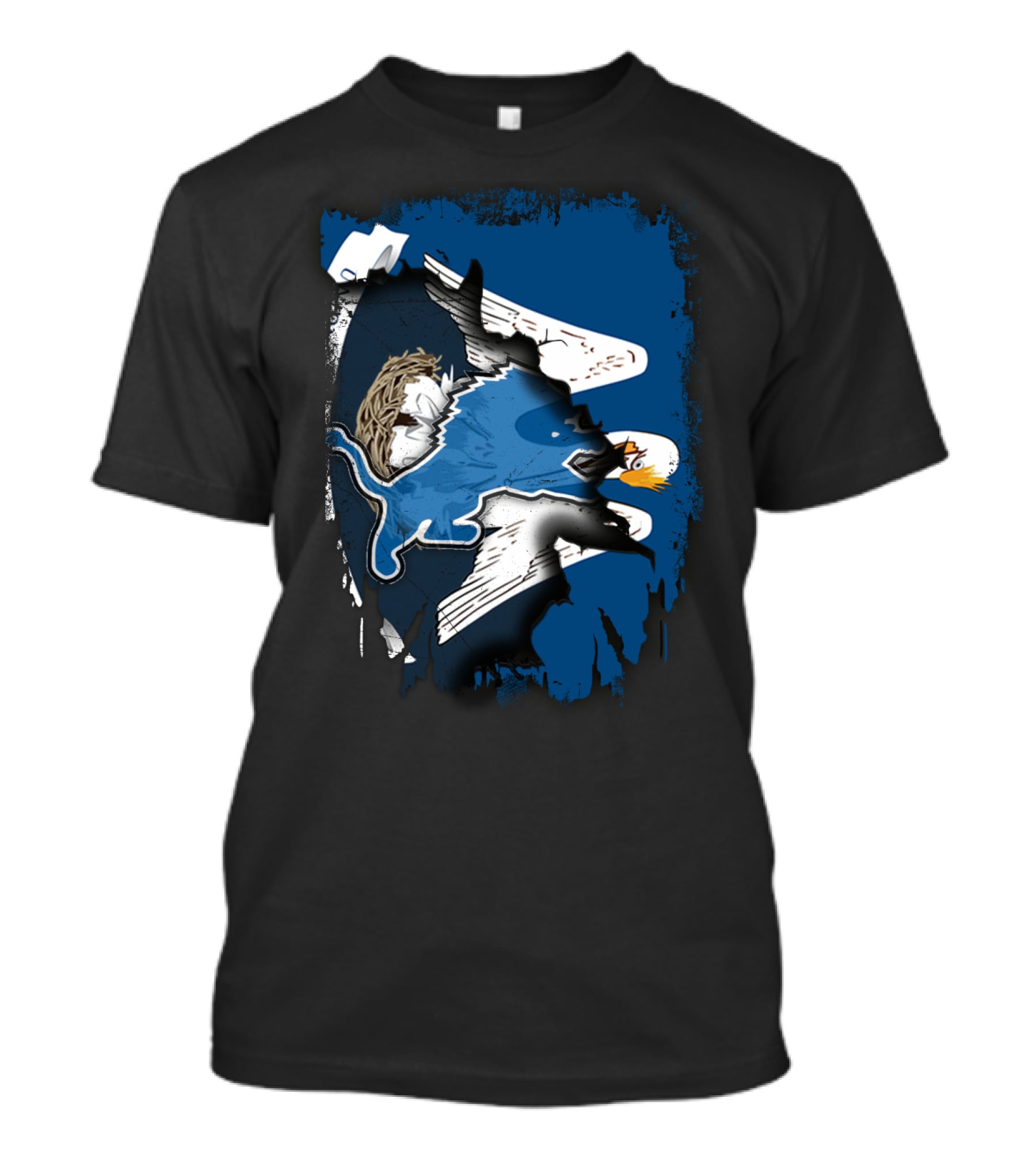 Lions And Eagles Blend With Creative Art Elements T-Shirt