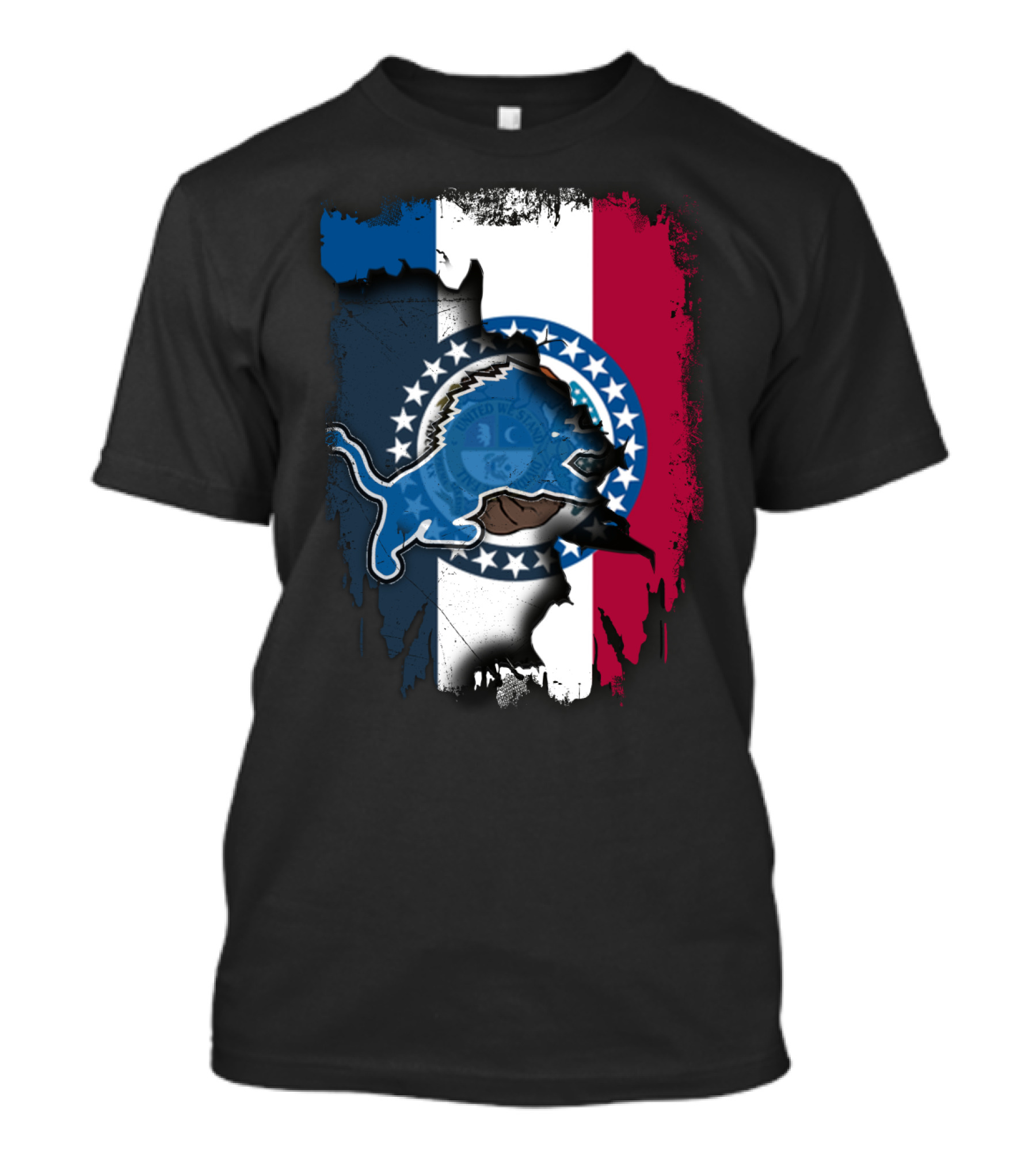 Missouri Lions Team Pride With State Flag Colors T-Shirt