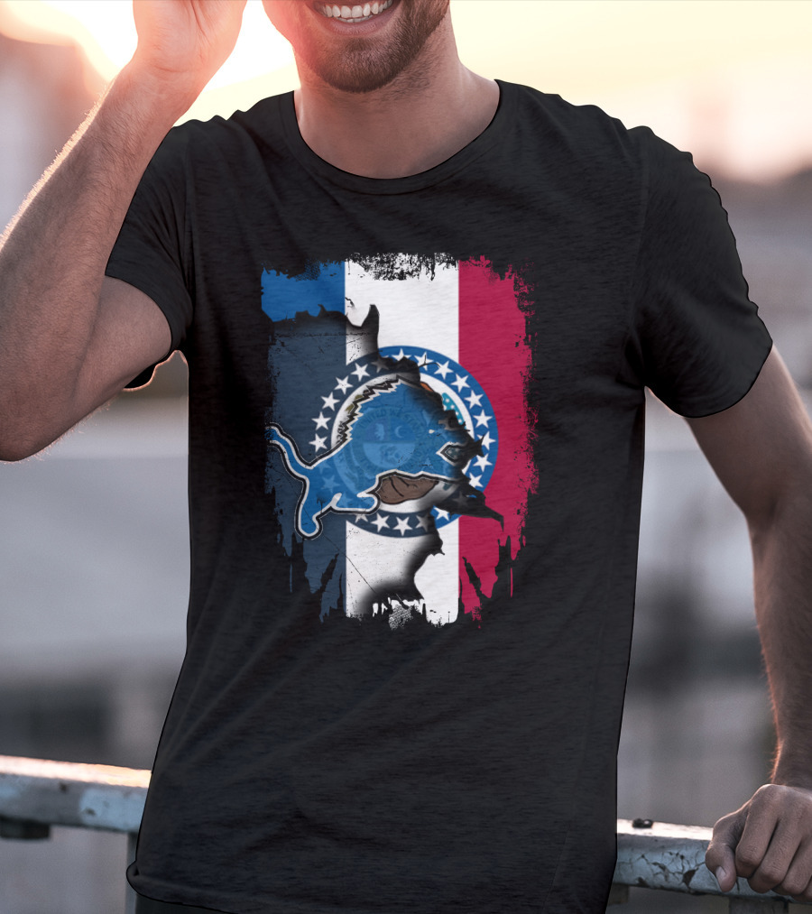 Missouri Lions Team Pride With State Flag Colors T-Shirt