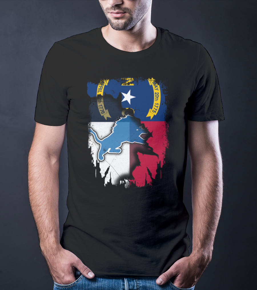 North Carolina Flag With Blue Lion T-Shirt