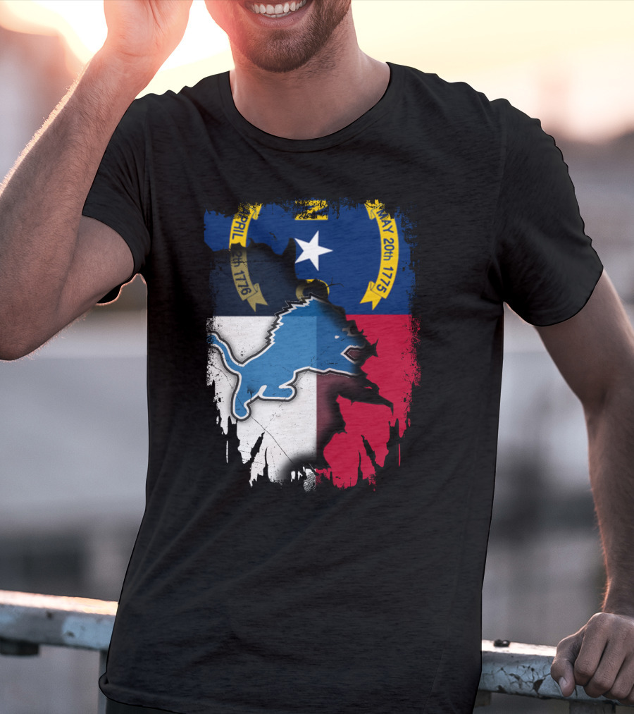North Carolina Flag With Blue Lion T-Shirt