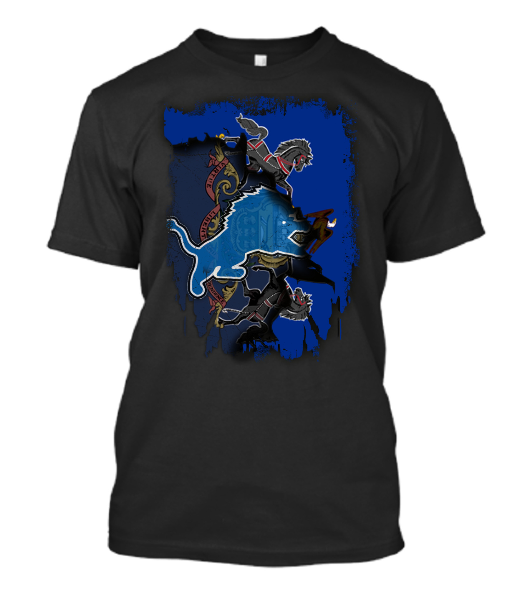 Together Pennsylvania Shield Blue Lions Emblem T-Shirt