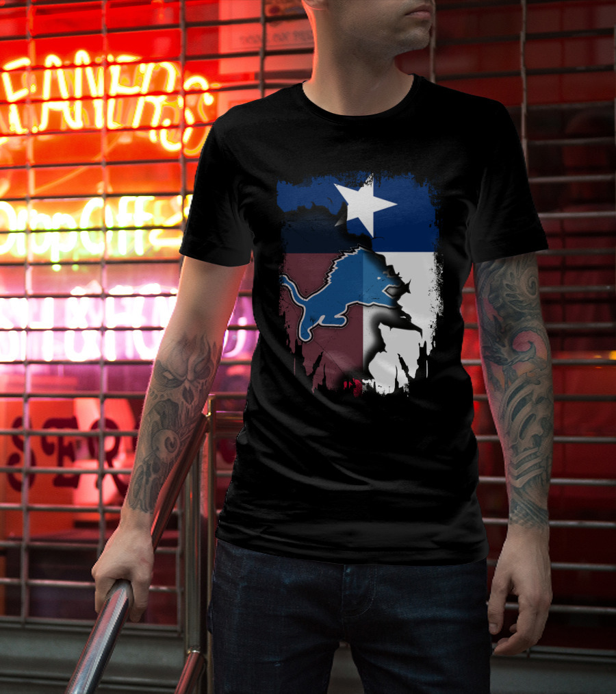 Together Texas Pride With Detroit Lions Emblem T-Shirt