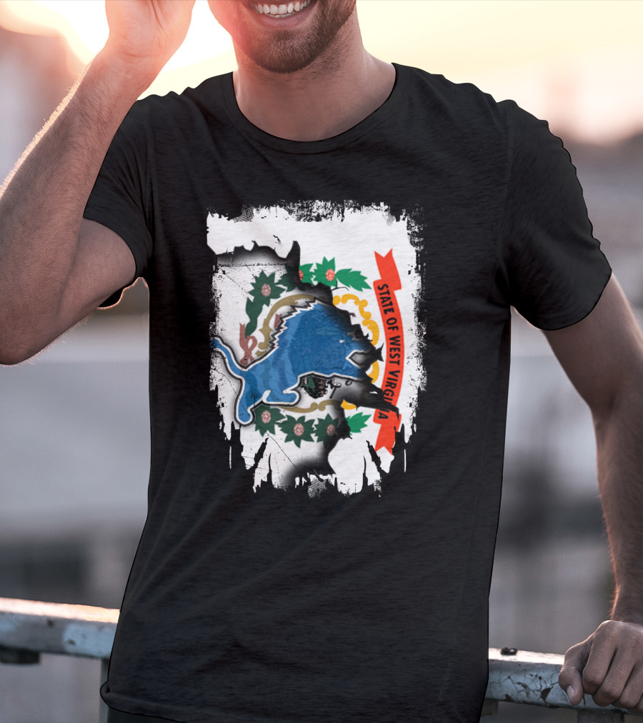 State Of West Virginia With Lions Symbol Together T-Shirt
