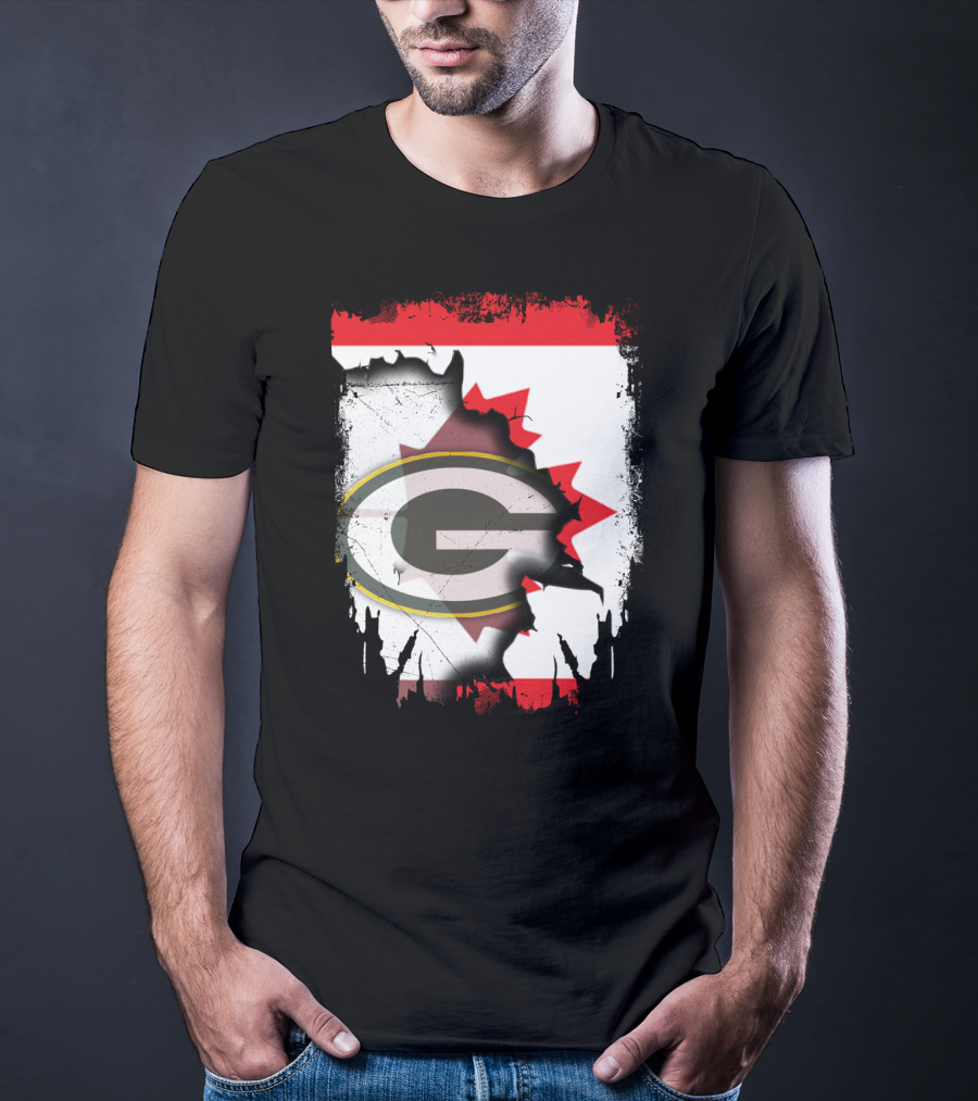 Canada Green Bay Packers Flag Fusion T-Shirt