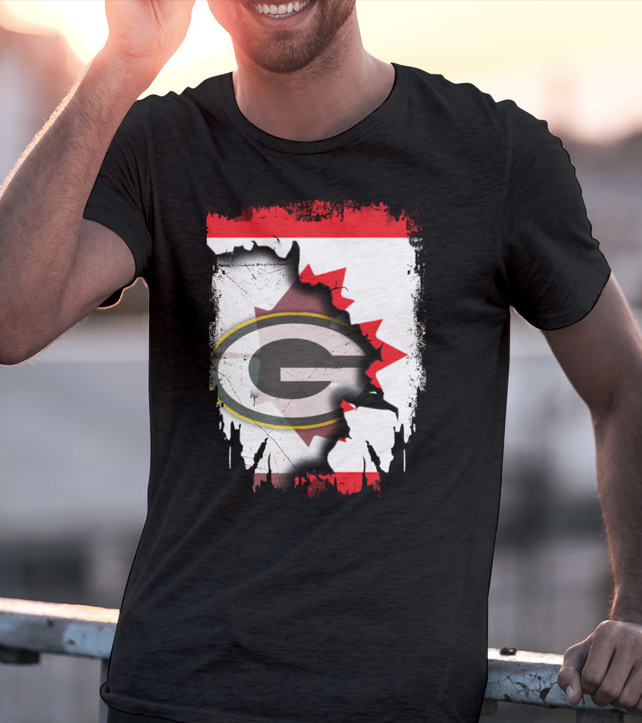 Canada Green Bay Packers Flag Fusion T-Shirt
