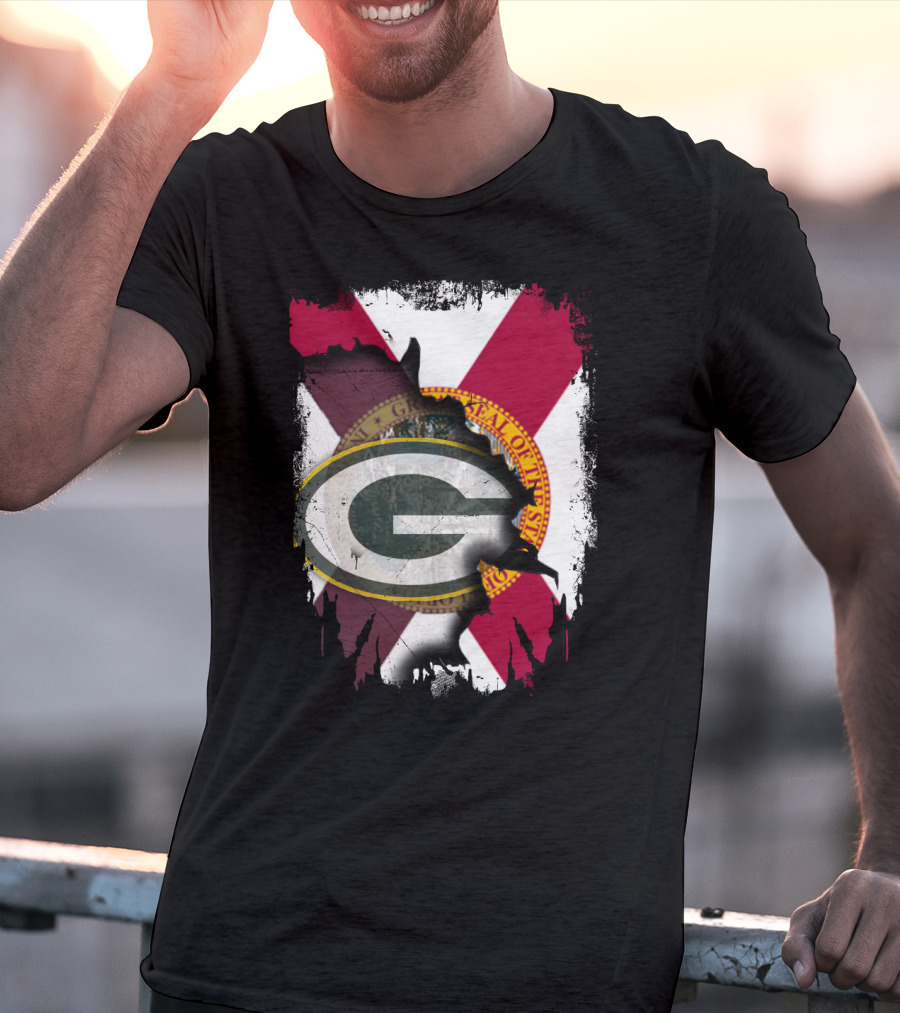 Florida State Outline With Green Bay Packers G T-Shirt