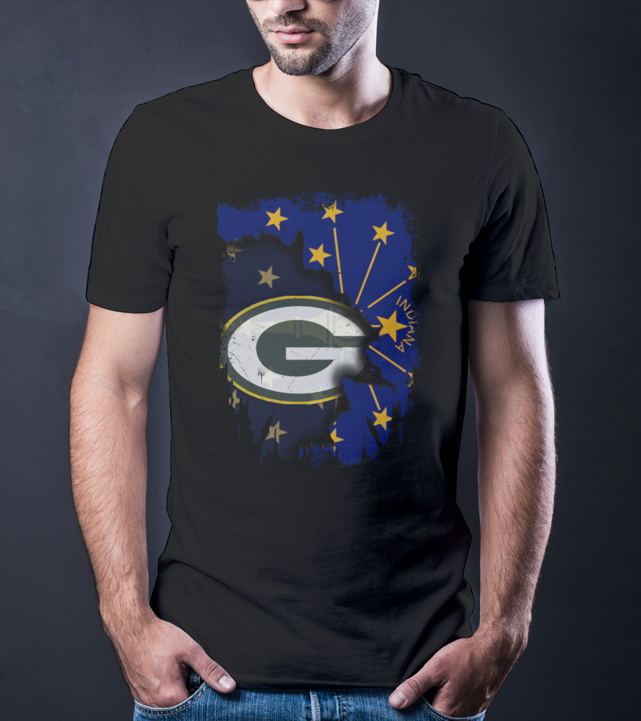 Indiana Green Bay Packers Logo Stars T-Shirt