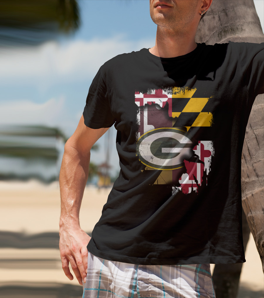 Together Maryland Flag With Green Bay Packers T-Shirt