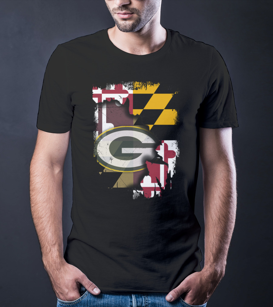 Together Maryland Flag With Green Bay Packers T-Shirt