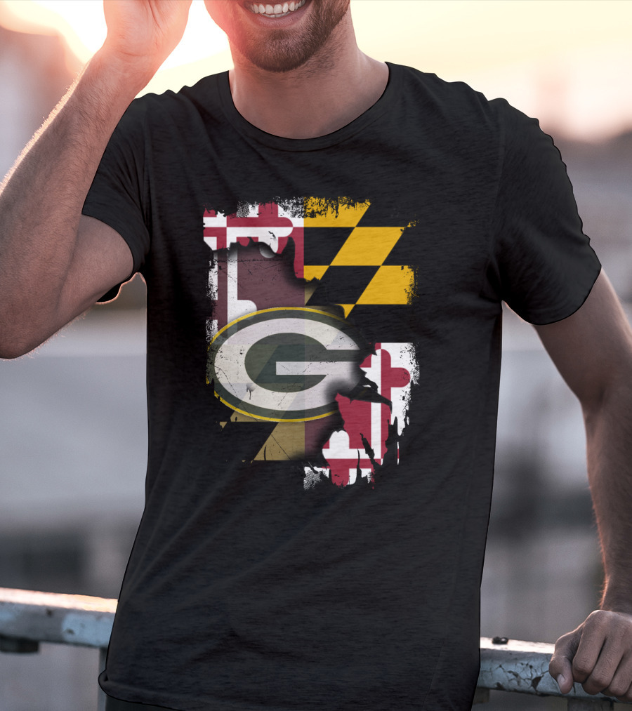 Together Maryland Flag With Green Bay Packers T-Shirt