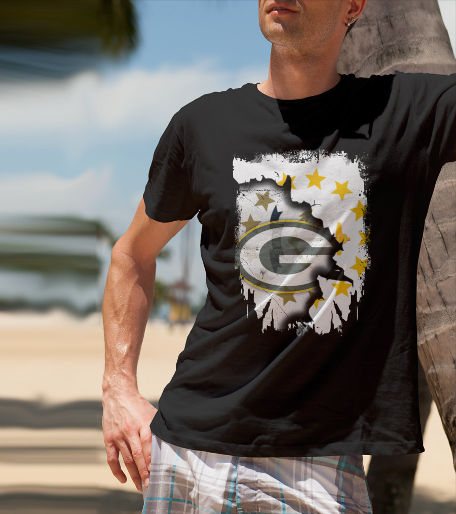 Together Rhode Island With Packers Stars Logo Fusion T-Shirt