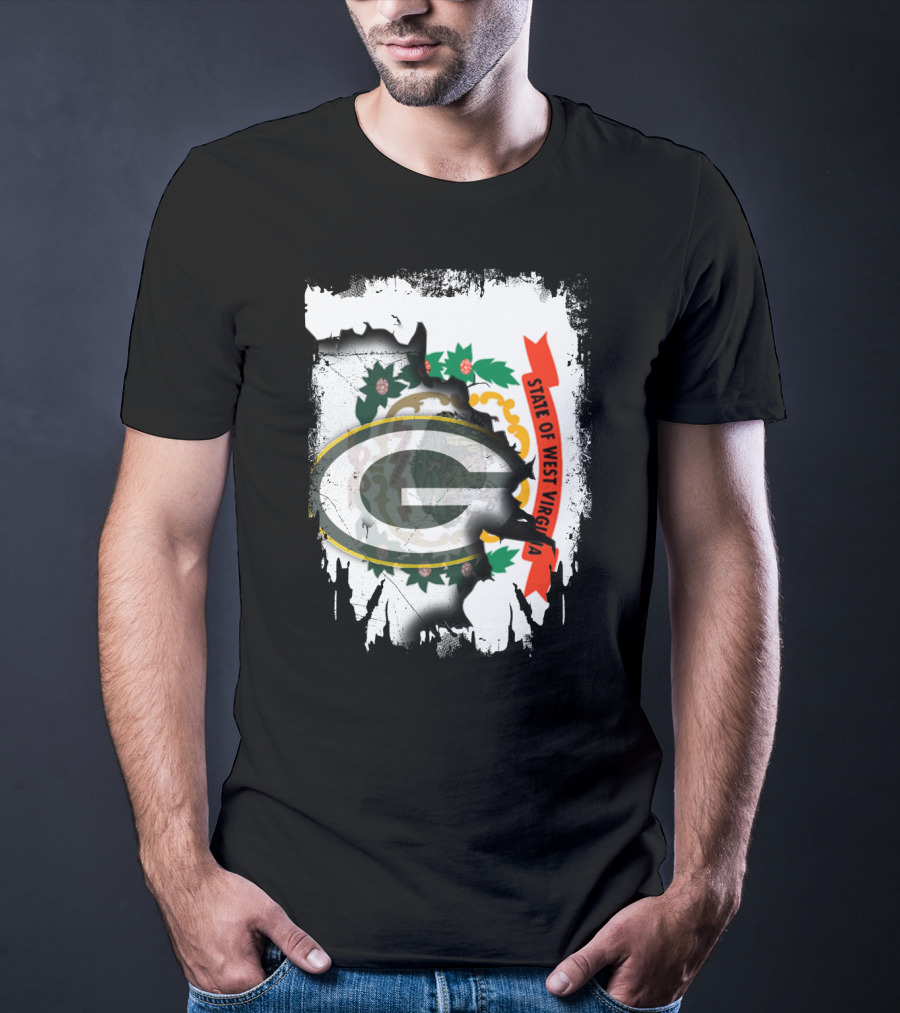 State Of West Virginia Packers Logo Collaboration T-Shirt
