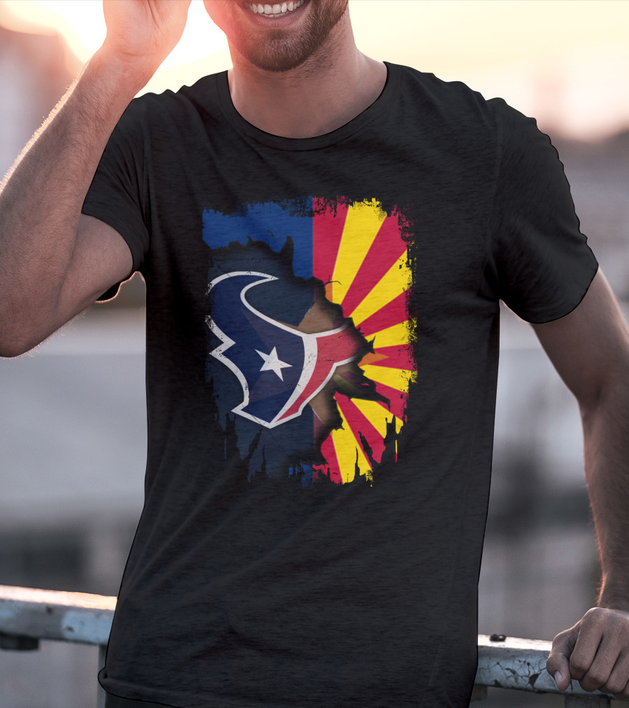 Arizona And Texans Unity With Star And Sunset Colors T-Shirt