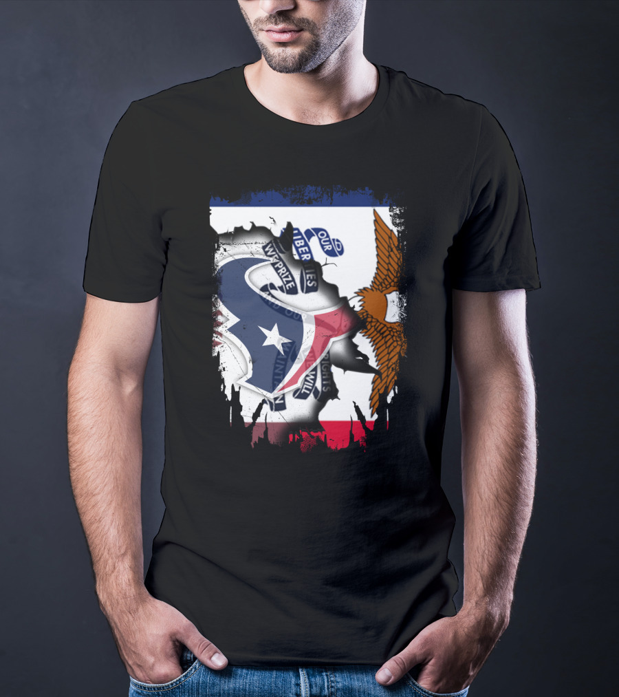 Iowa Flag And Texas Texans Symbol Unity T-Shirt