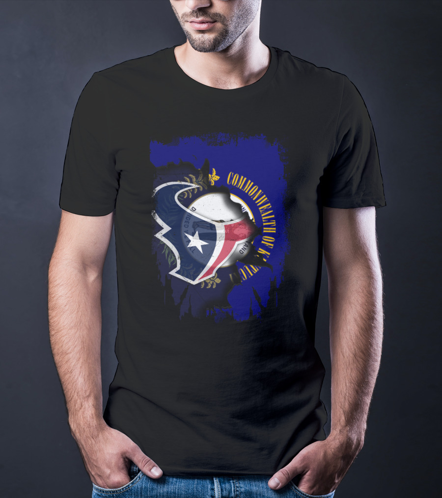 Commonwealth Of Kentucky With Texas Football Emblem T-Shirt