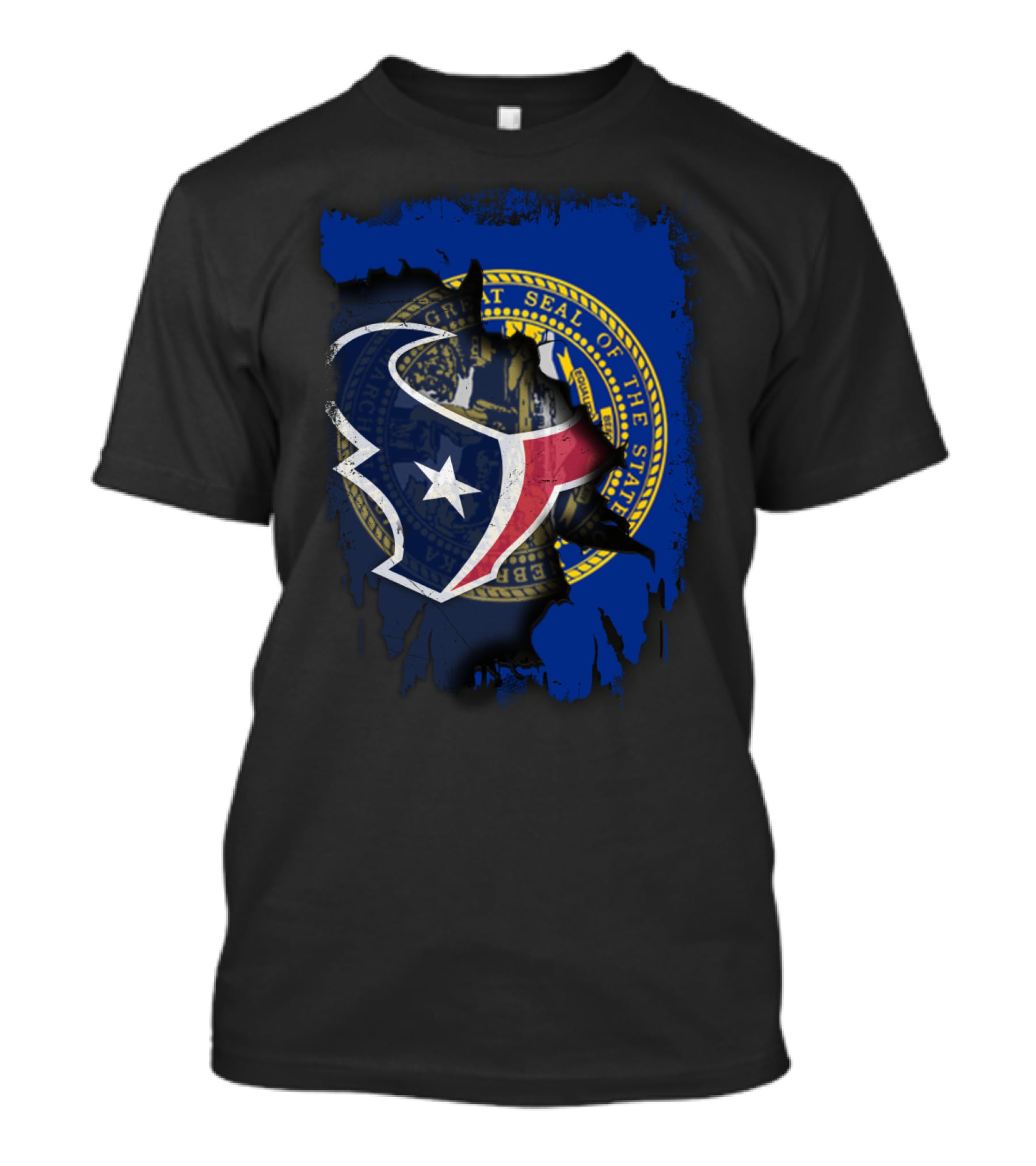 Texas And Nebraska United Emblem Fusion T-Shirt