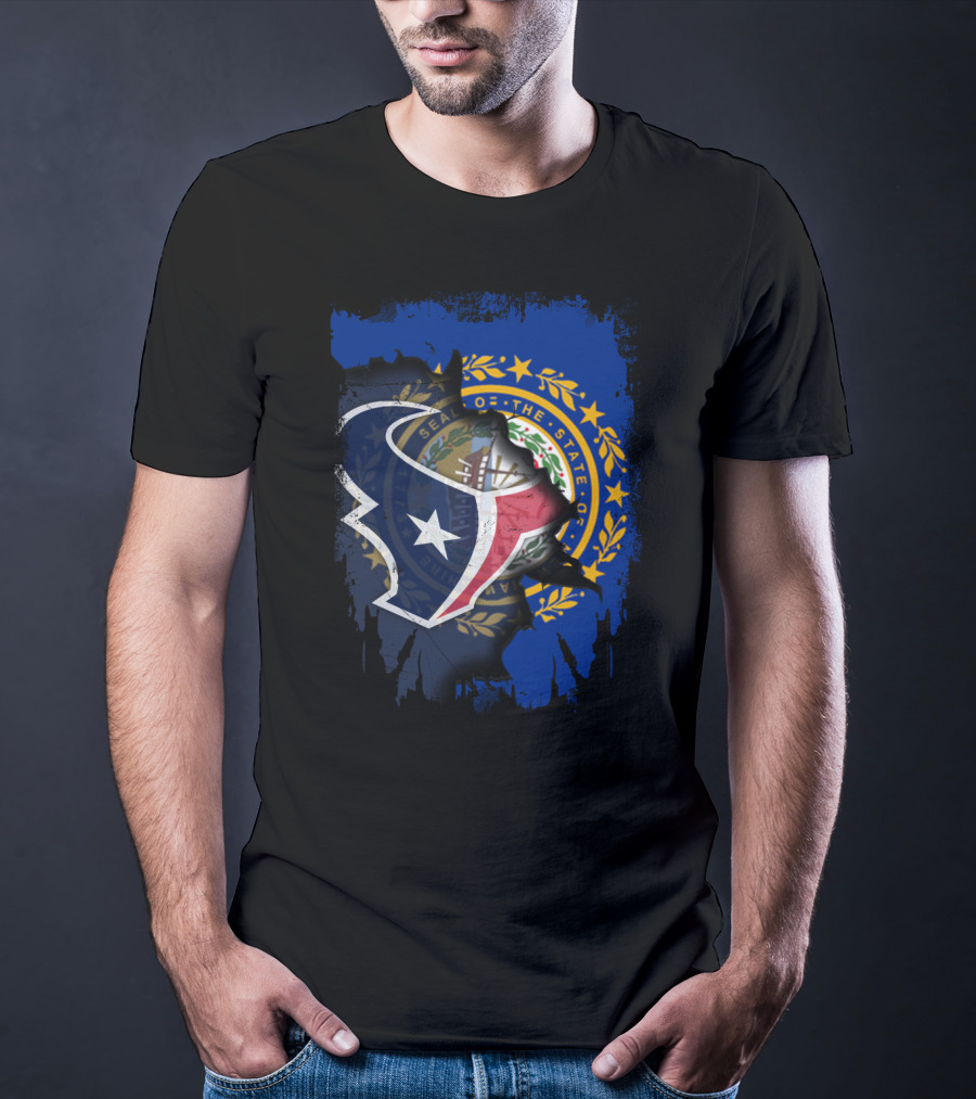 New Hampshire State Seal Blends With Texans Logo Together T-Shirt