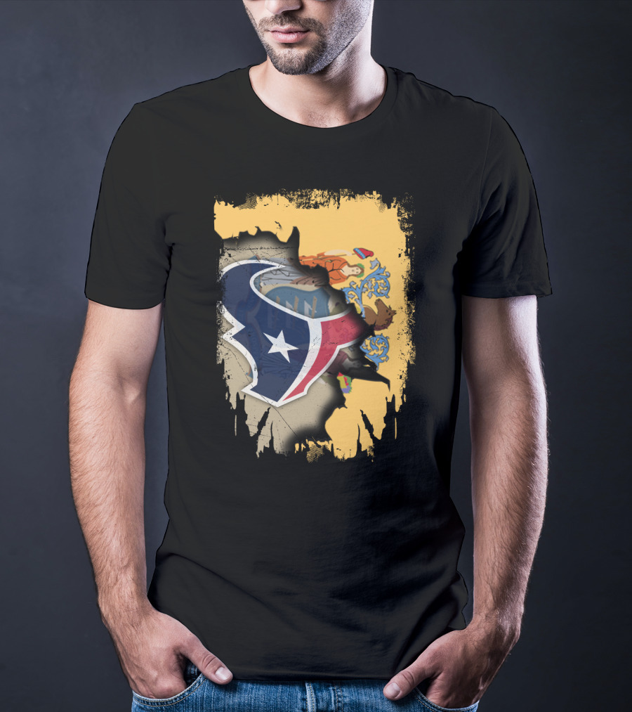 New Jersey Texas Tattered Flag Unity T-Shirt