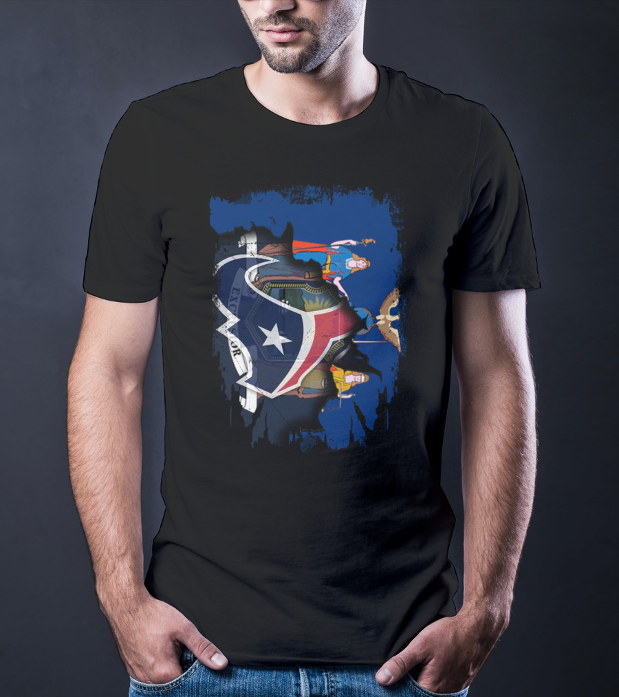 Together New York Excelsior Star Texans Flag Fusion T-Shirt