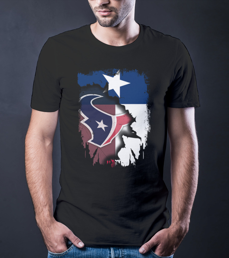 Texas Together Houston Texans Flag Star T-Shirt