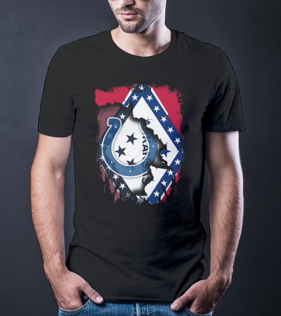Together Arkansas Flag With Colts Horseshoe T-Shirt