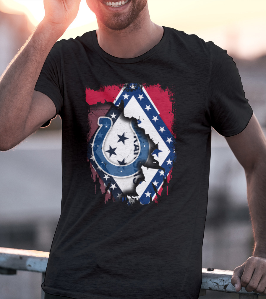 Together Arkansas Flag With Colts Horseshoe T-Shirt