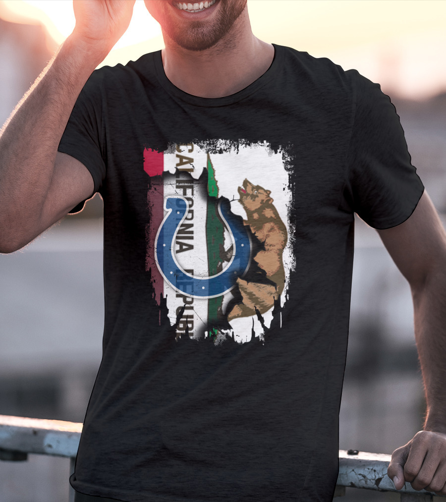 California Republic With Colts Horseshoe Bear T-Shirt