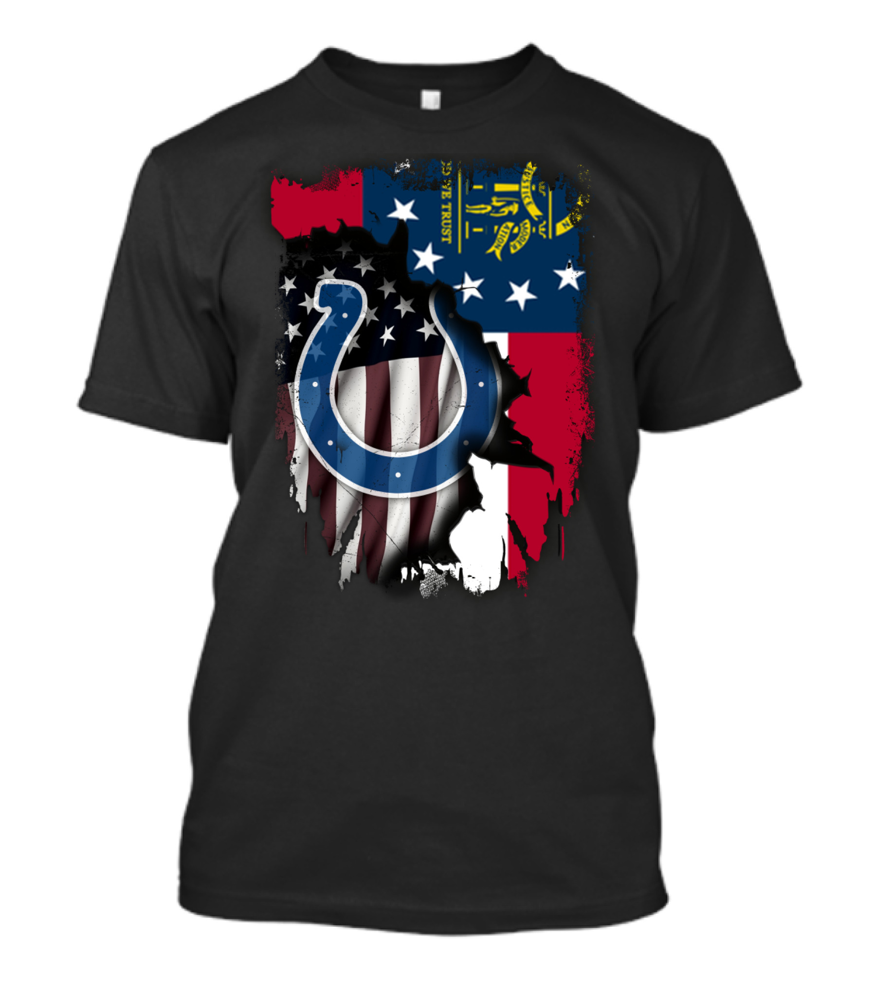 Together Indianapolis Colts Georgia Flag T-Shirt