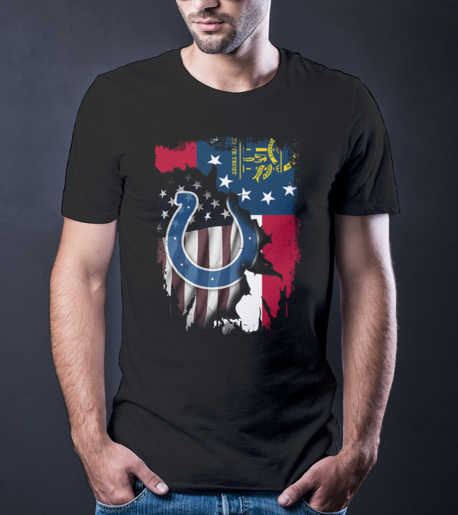 Together Indianapolis Colts Georgia Flag T-Shirt