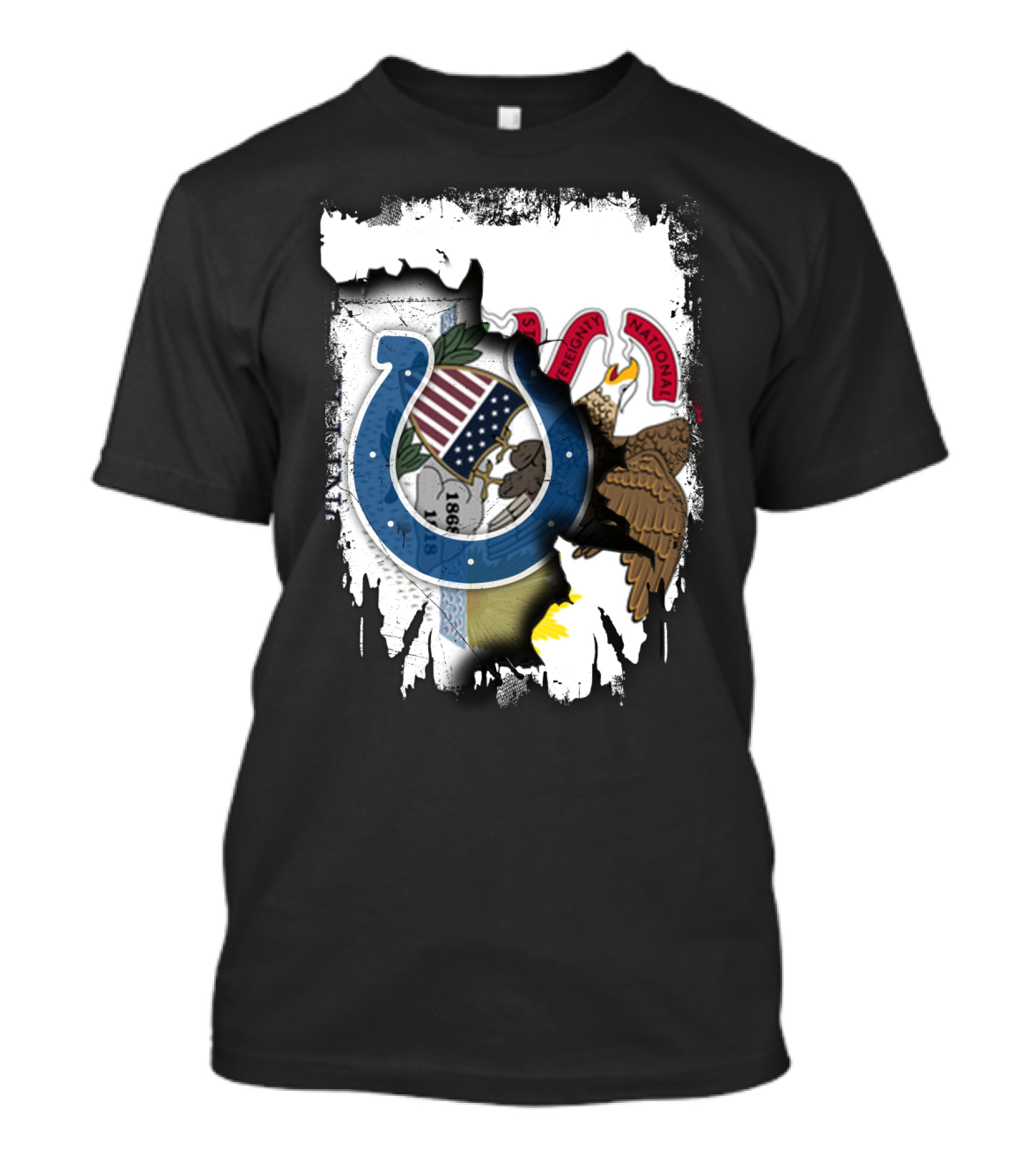 Together Illinois And Indianapolis Colts Unity Emblem T-Shirt