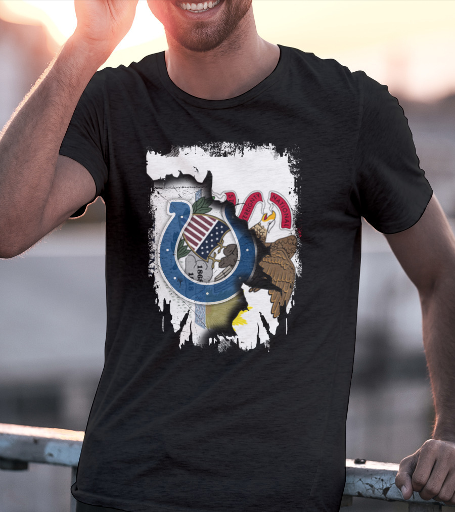 Together Illinois And Indianapolis Colts Unity Emblem T-Shirt