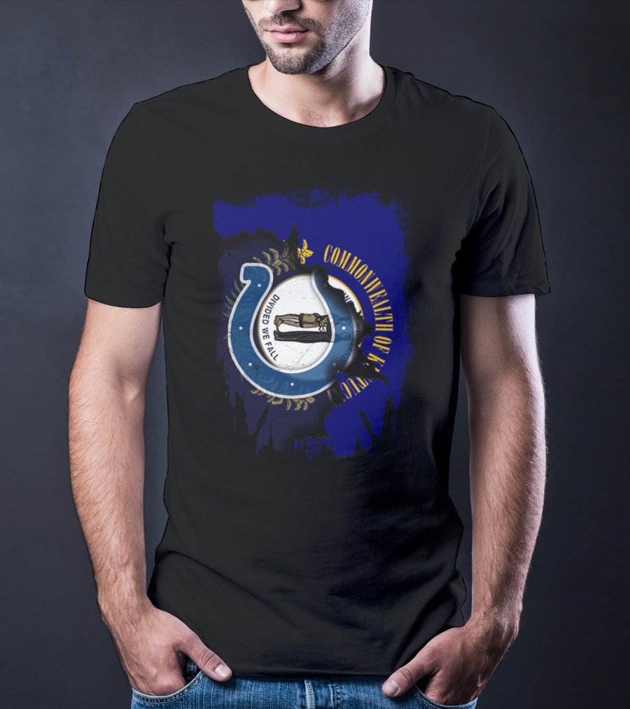 Commonwealth Of Kentucky United With Colts Divided We Fall T-Shirt