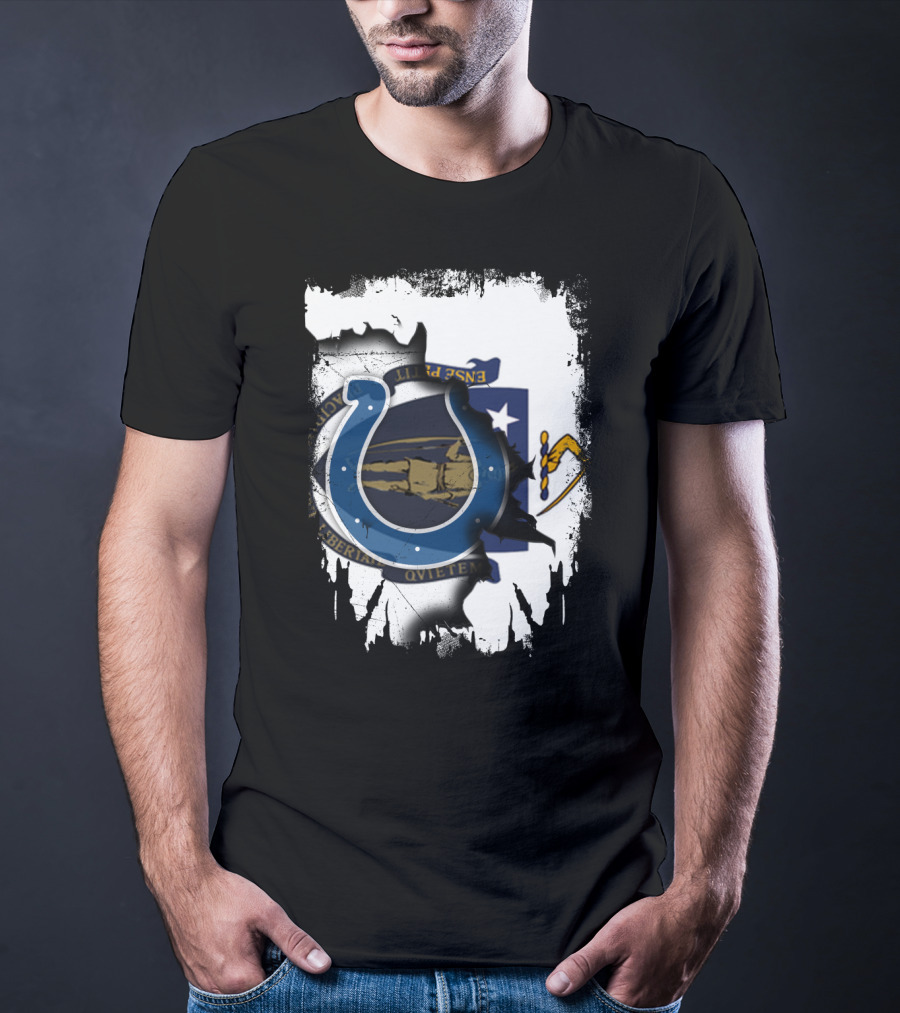 Massachusetts And Colts United With State Seal T-Shirt