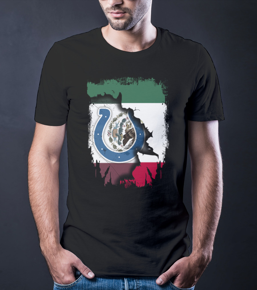 Mexico Colts Emblem On Distressed Flag Background T-Shirt