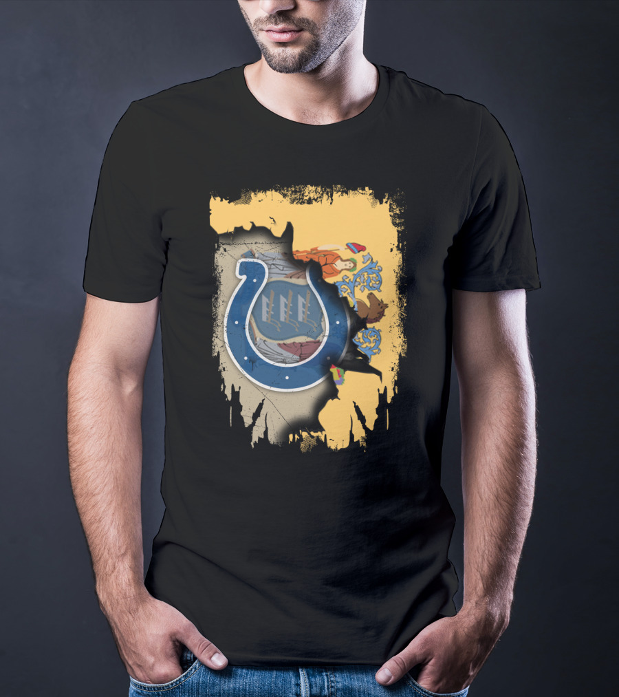 New Jersey Colts Horseshoe With State Flag Elements T-Shirt
