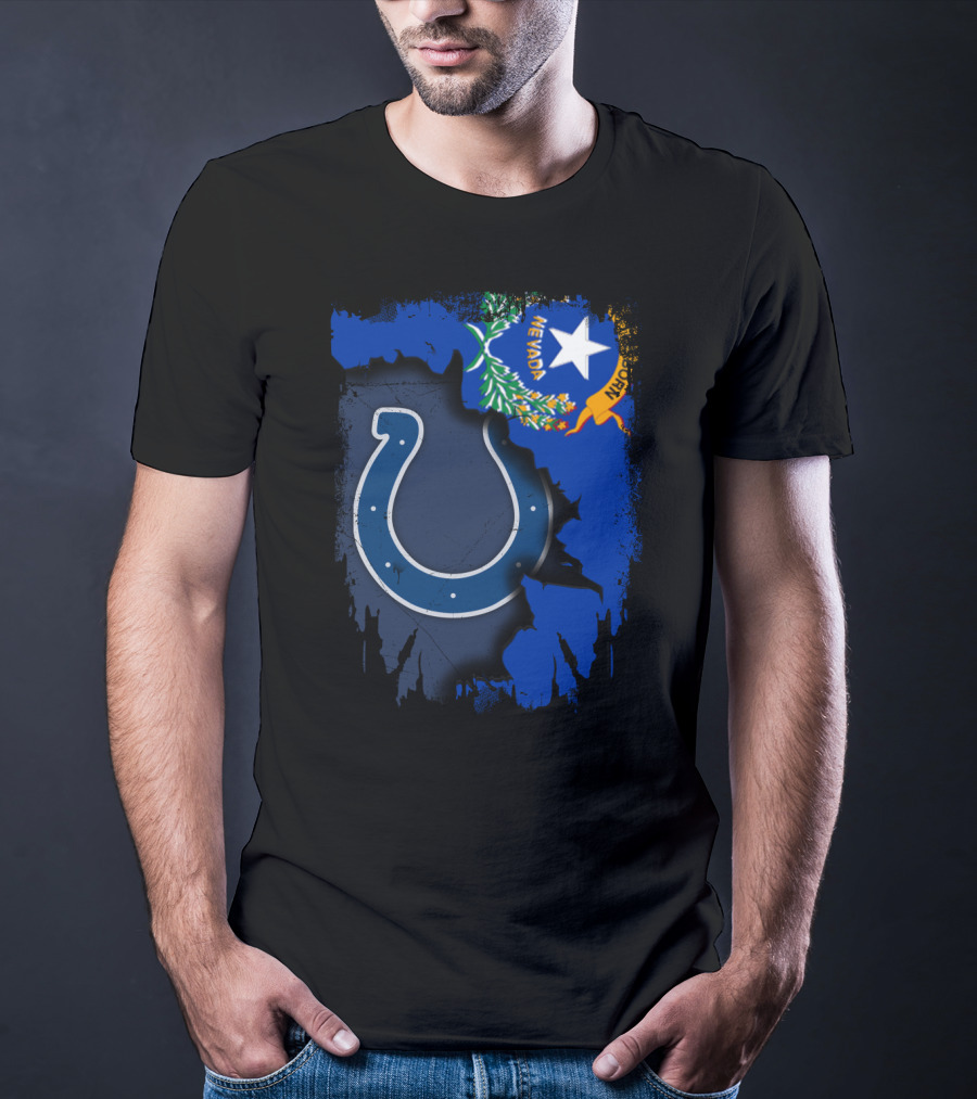 Nevada State Pride With Colts Horseshoe T-Shirt