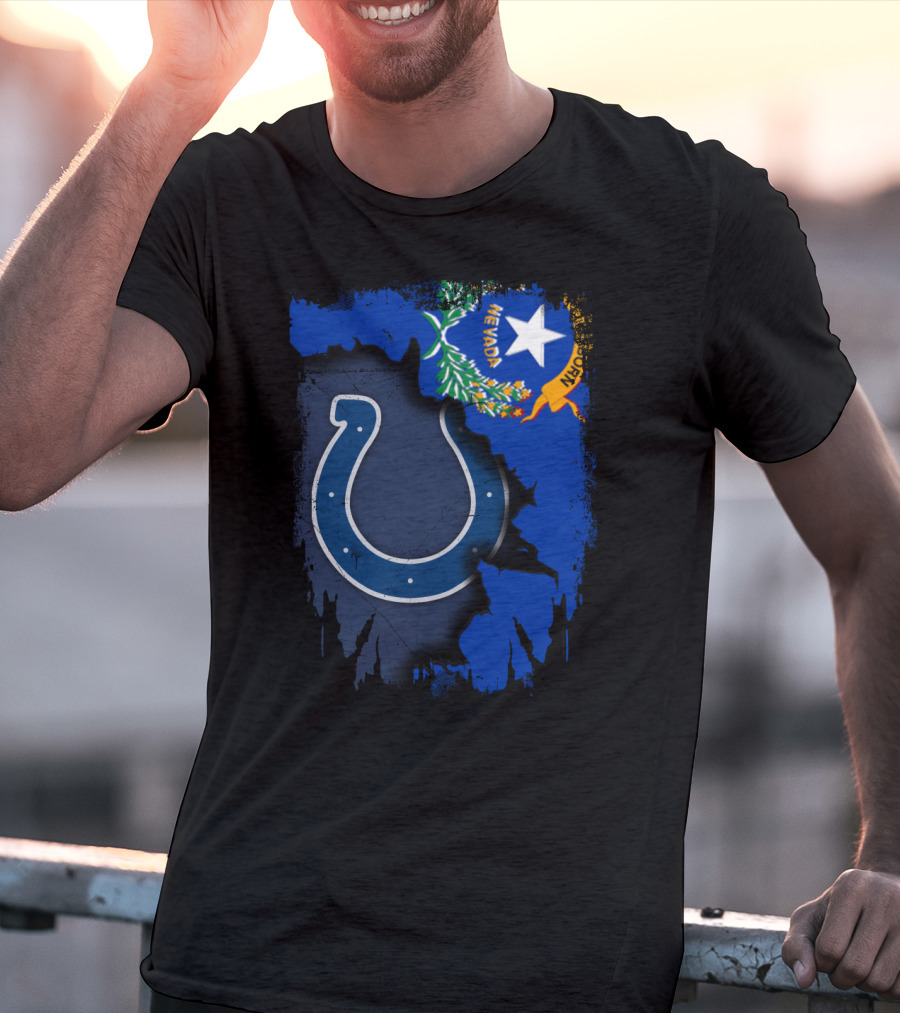 Nevada State Pride With Colts Horseshoe T-Shirt