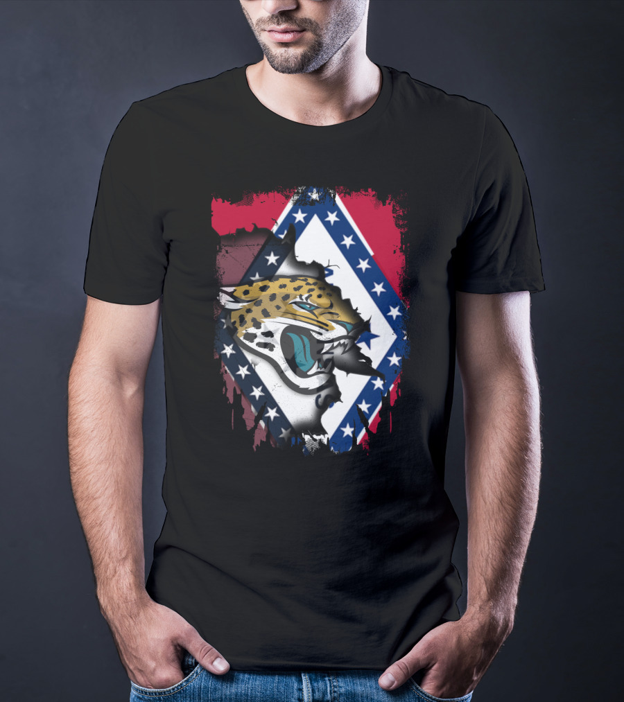 Arkansas Flag With Jaguars Logo Integration T-Shirt