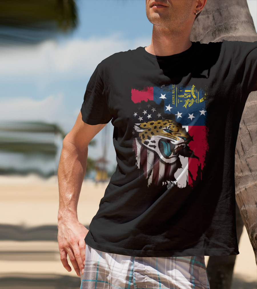 Together Georgia Flag Grunge With Jaguars American Patriotism T-Shirt