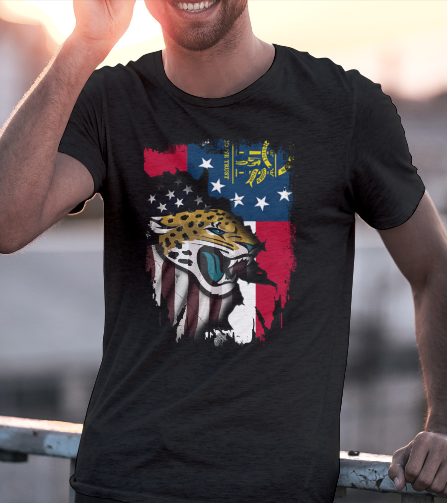 Together Georgia Flag Grunge With Jaguars American Patriotism T-Shirt