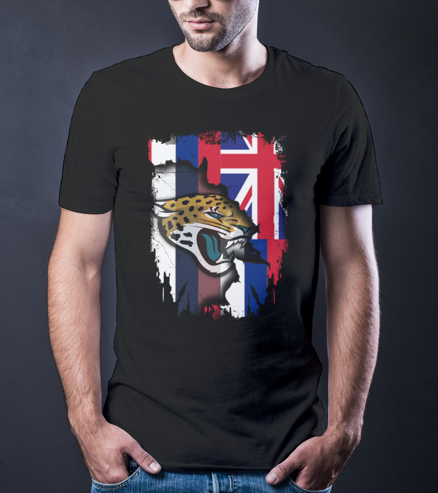 Together Hawaii Union Flag Jaguars Roaring Face T-Shirt