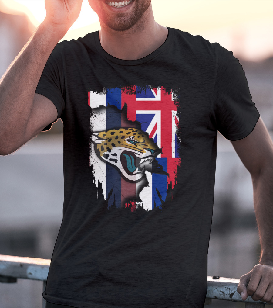 Together Hawaii Union Flag Jaguars Roaring Face T-Shirt